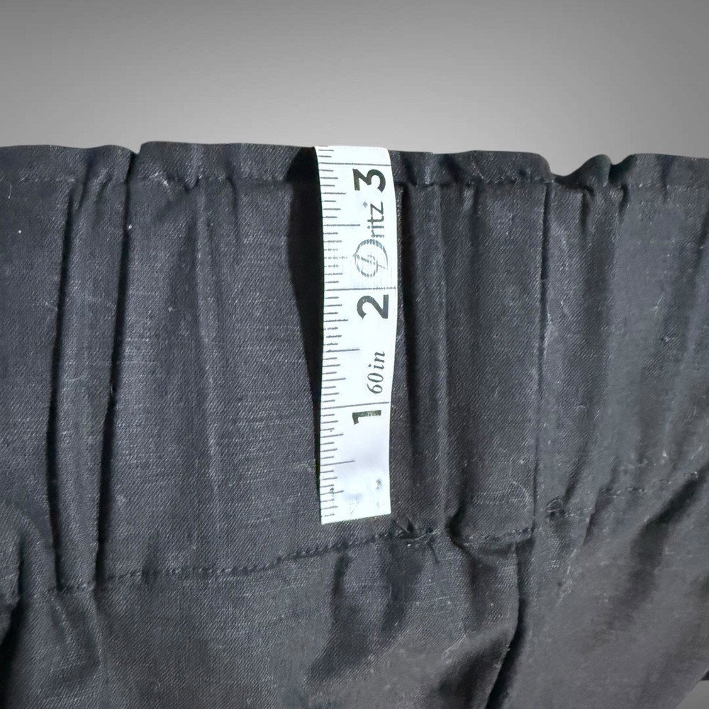 Kourt Flax Linen Crop Summer Pants Black Size Medium Wide Leg Crishelle - Picture 13 of 15